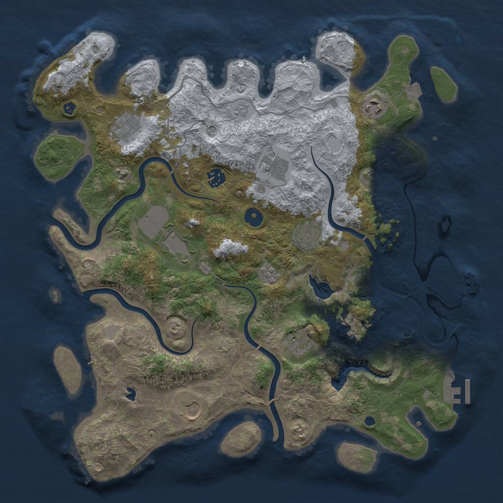 Rust Map: Procedural Map, Size: 4100, Seed: 68460967, 15 Monuments