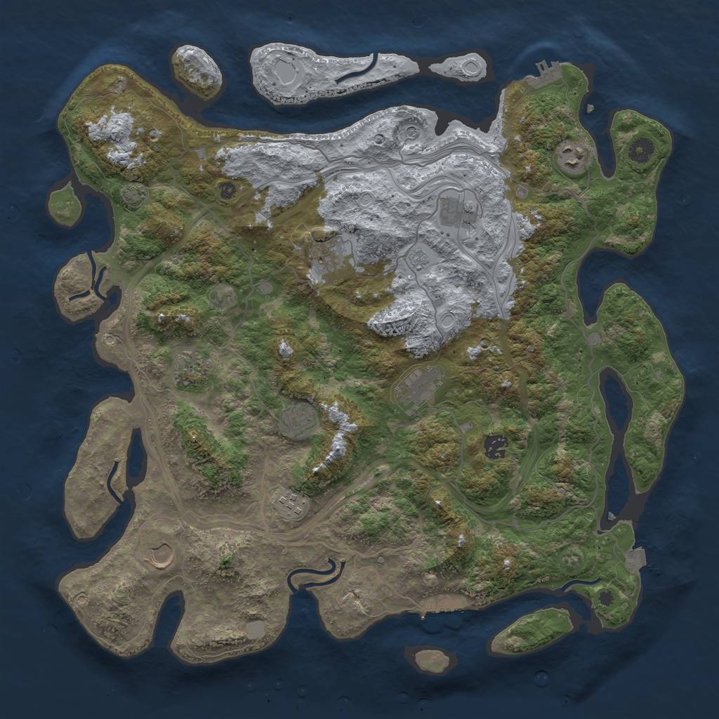 Rust Map: Procedural Map, Size: 4300, Seed: 31556856, 17 Monuments