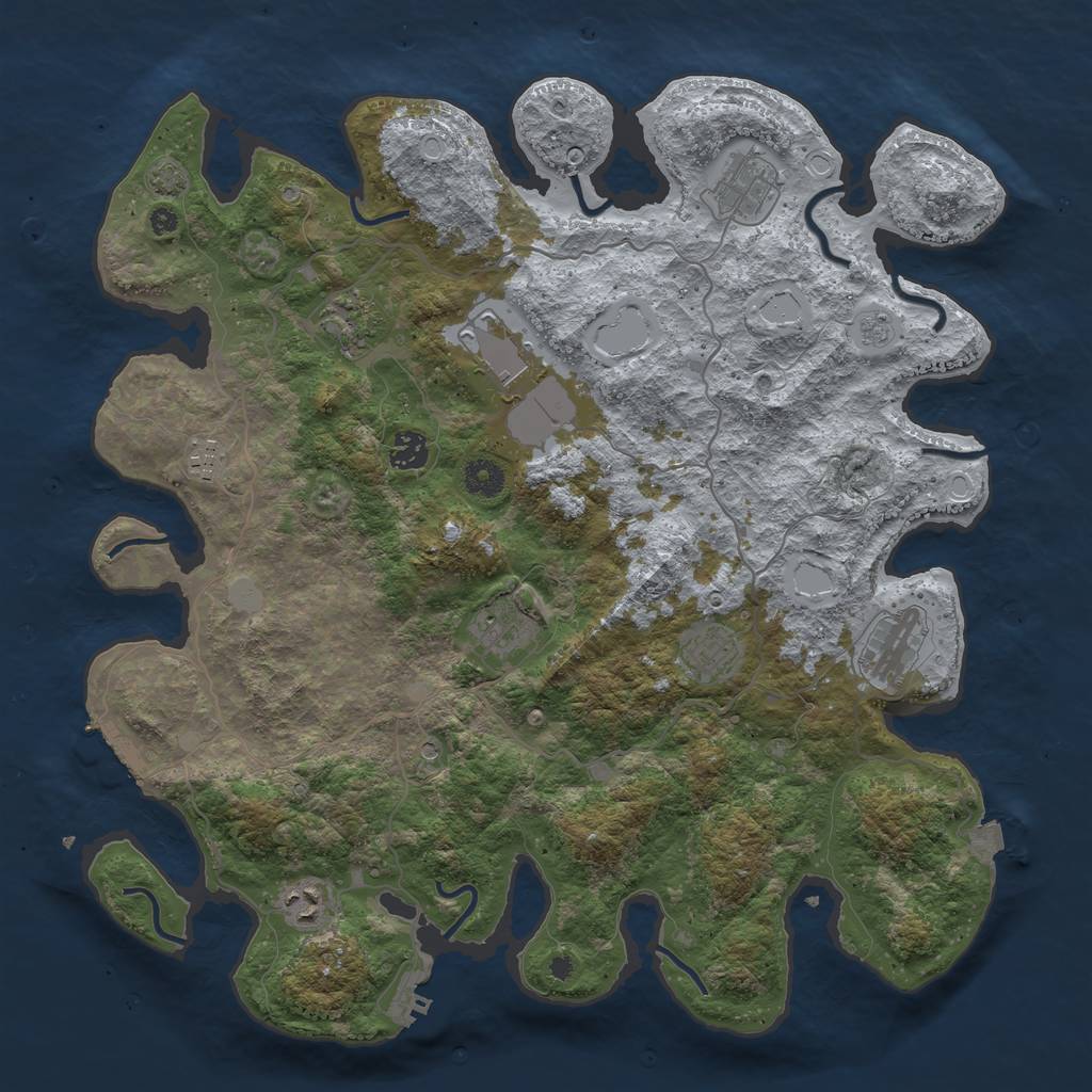 Rust Map: Procedural Map, Size: 4100, Seed: 29137009, 17 Monuments