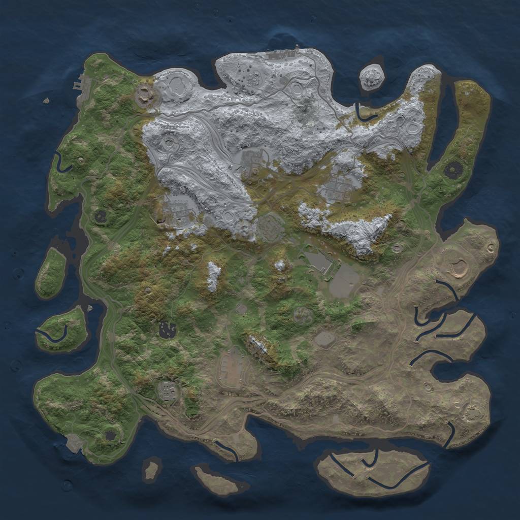 Rust Map: Procedural Map, Size: 4250, Seed: 12381496, 18 Monuments