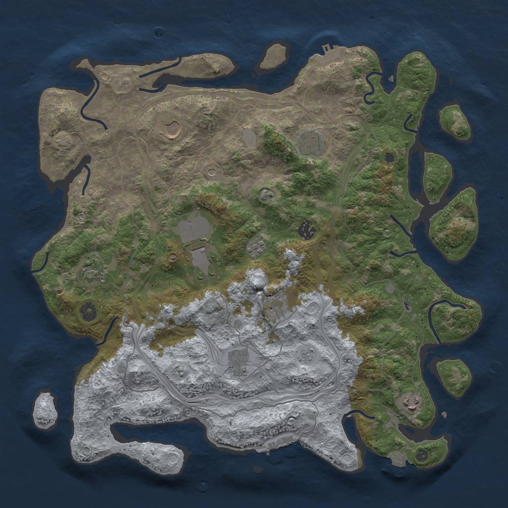 Rust Map: Procedural Map, Size: 4250, Seed: 36329666, 17 Monuments