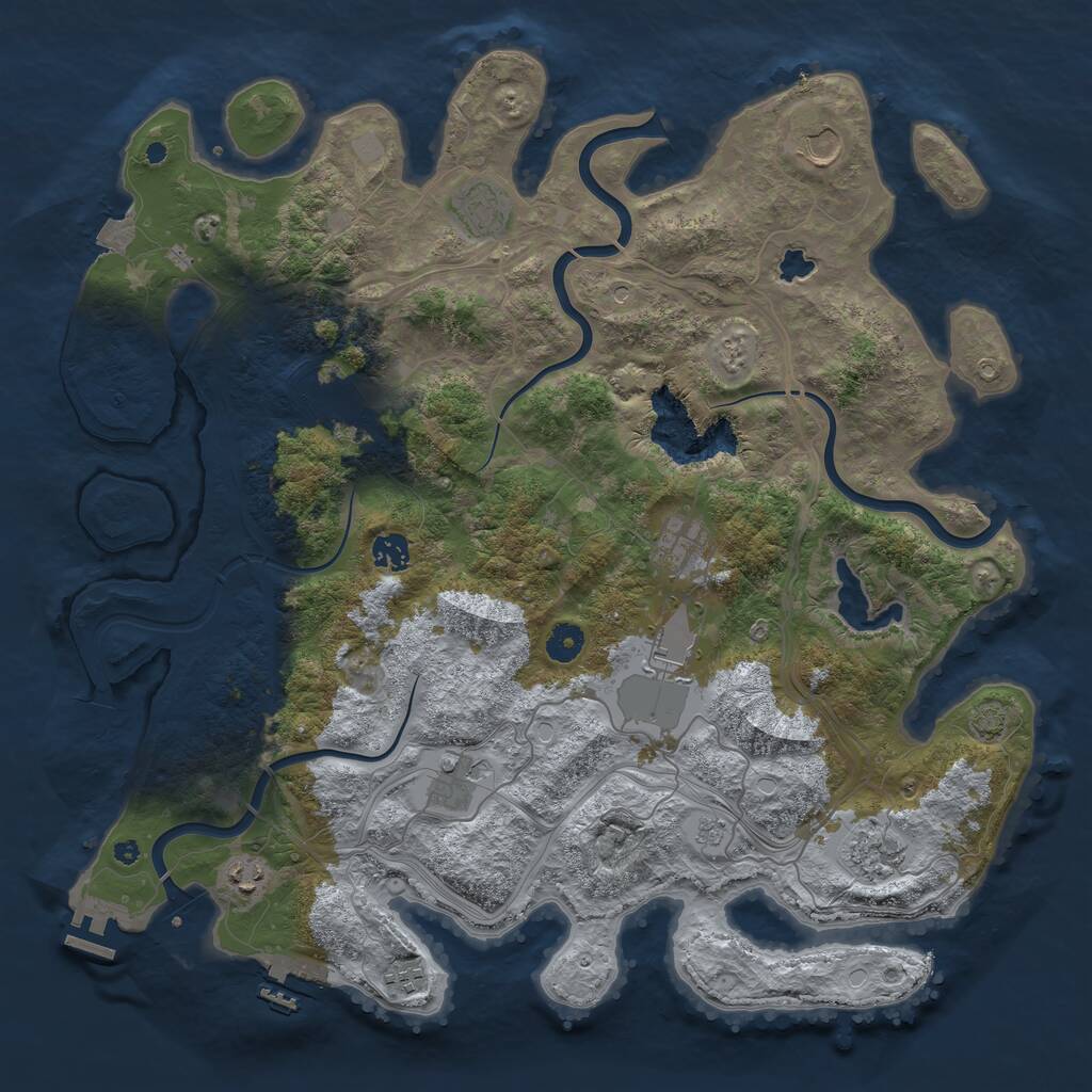 Rust Map: Procedural Map, Size: 4300, Seed: 16335113, 16 Monuments