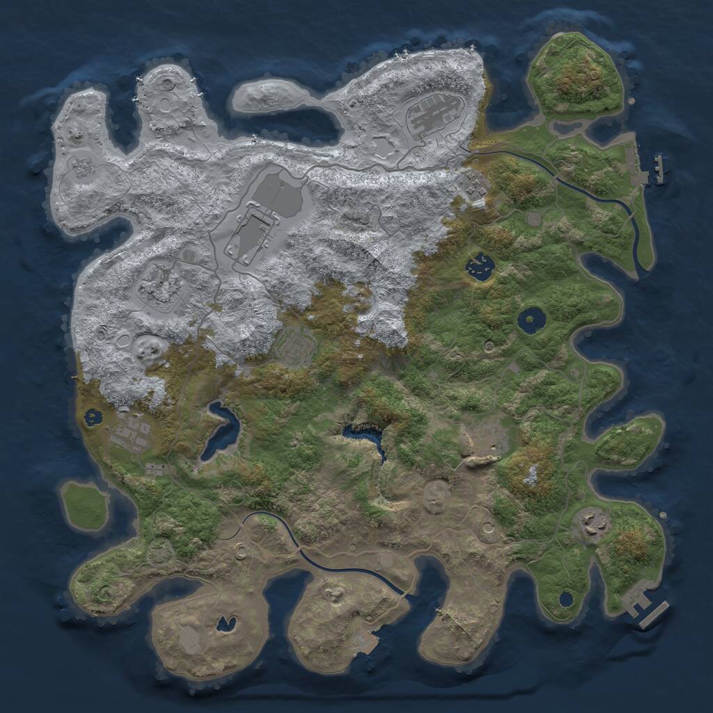 Rust Map: Procedural Map, Size: 4000, Seed: 429585952, 15 Monuments