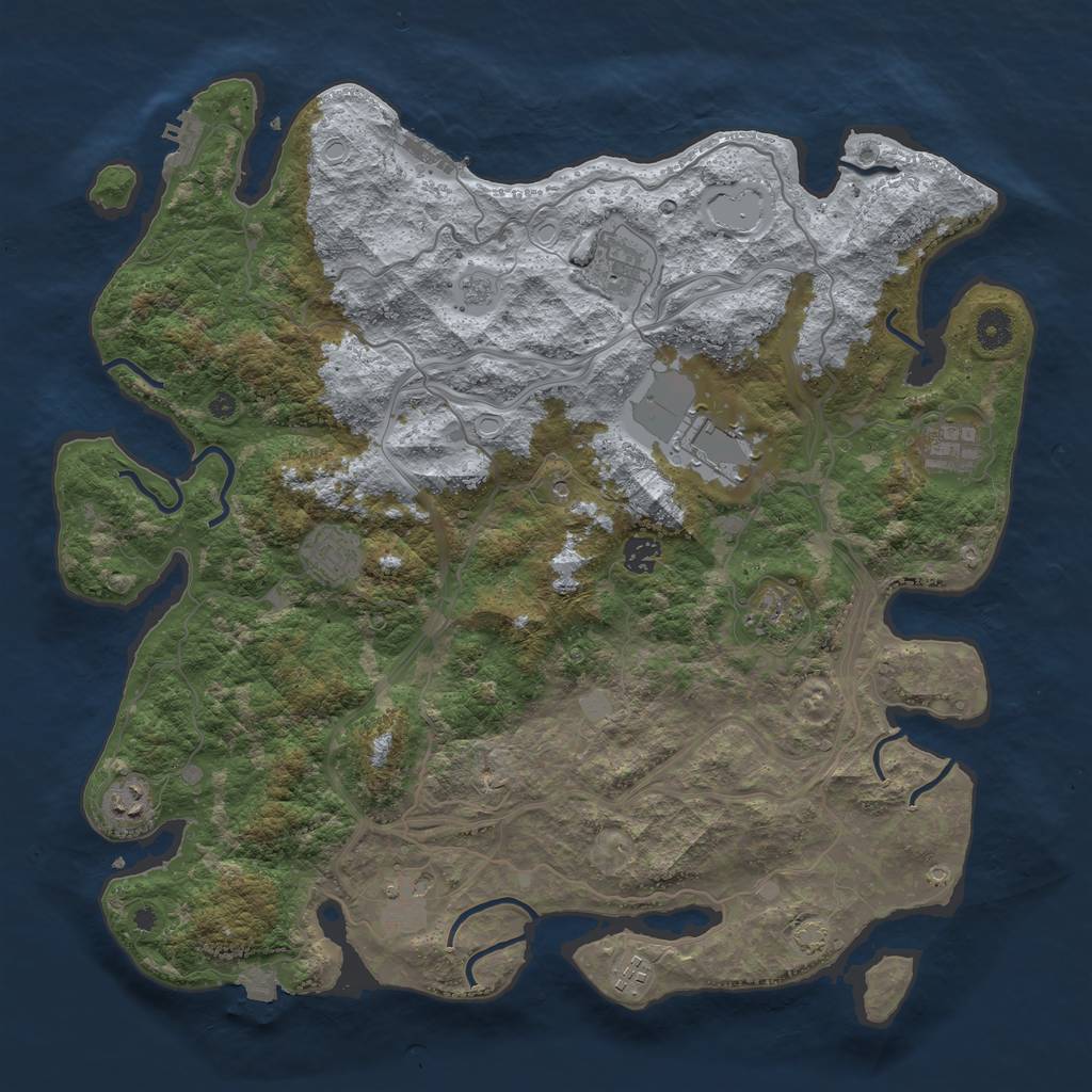 Rust Map: Procedural Map, Size: 4250, Seed: 8120307, 17 Monuments