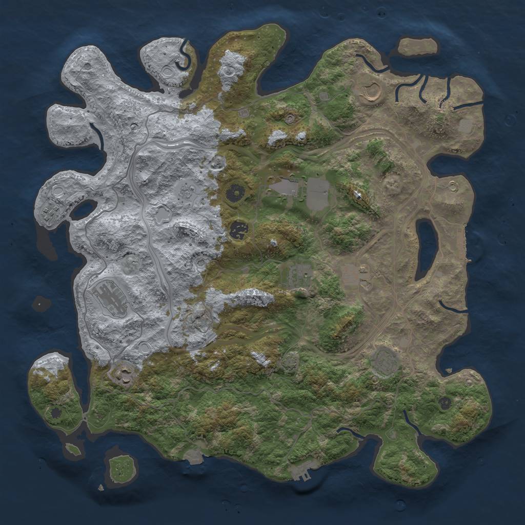 Rust Map: Procedural Map, Size: 4300, Seed: 93867878, 17 Monuments