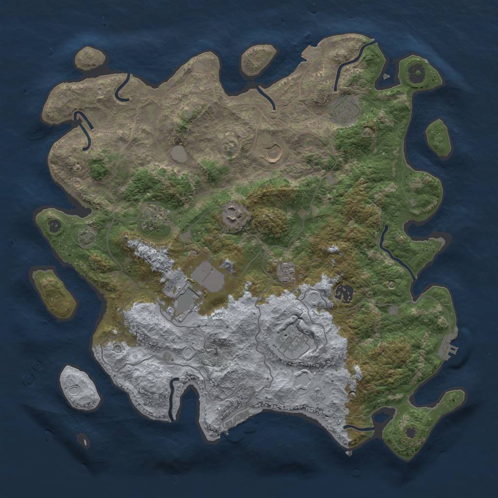 Rust Map: Procedural Map, Size: 4000, Seed: 88121513, 15 Monuments