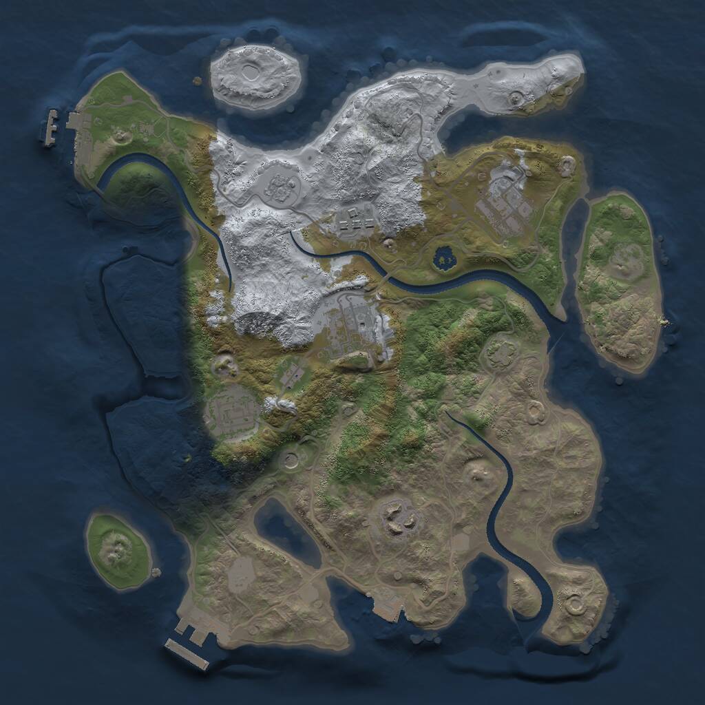 Rust Map: Procedural Map, Size: 3000, Seed: 1490395727, 11 Monuments
