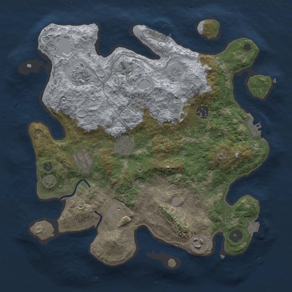 Rust Map: Procedural Map, Size: 3400, Seed: 51753628, 15 Monuments