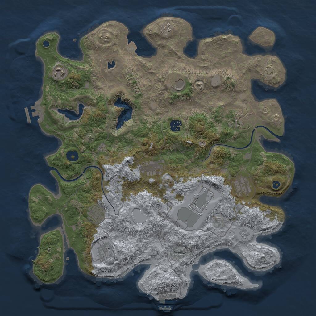 Rust Map: Procedural Map, Size: 4000, Seed: 83818591, 16 Monuments