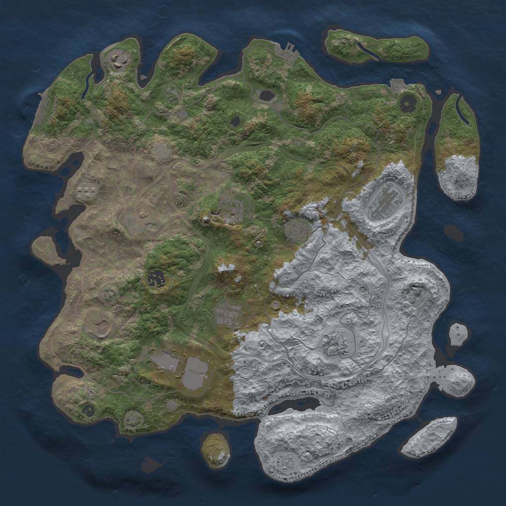 Rust Map: Procedural Map, Size: 4250, Seed: 4414923, 19 Monuments