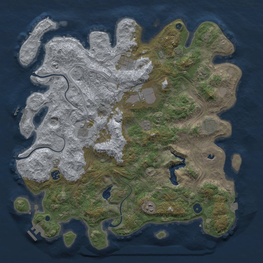 Rust Map: Procedural Map, Size: 4300, Seed: 25956298, 14 Monuments