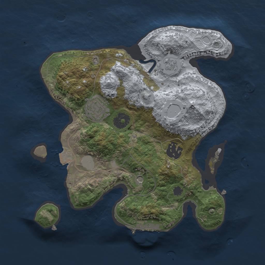 Rust Map: Procedural Map, Size: 2500, Seed: 122522357, 8 Monuments