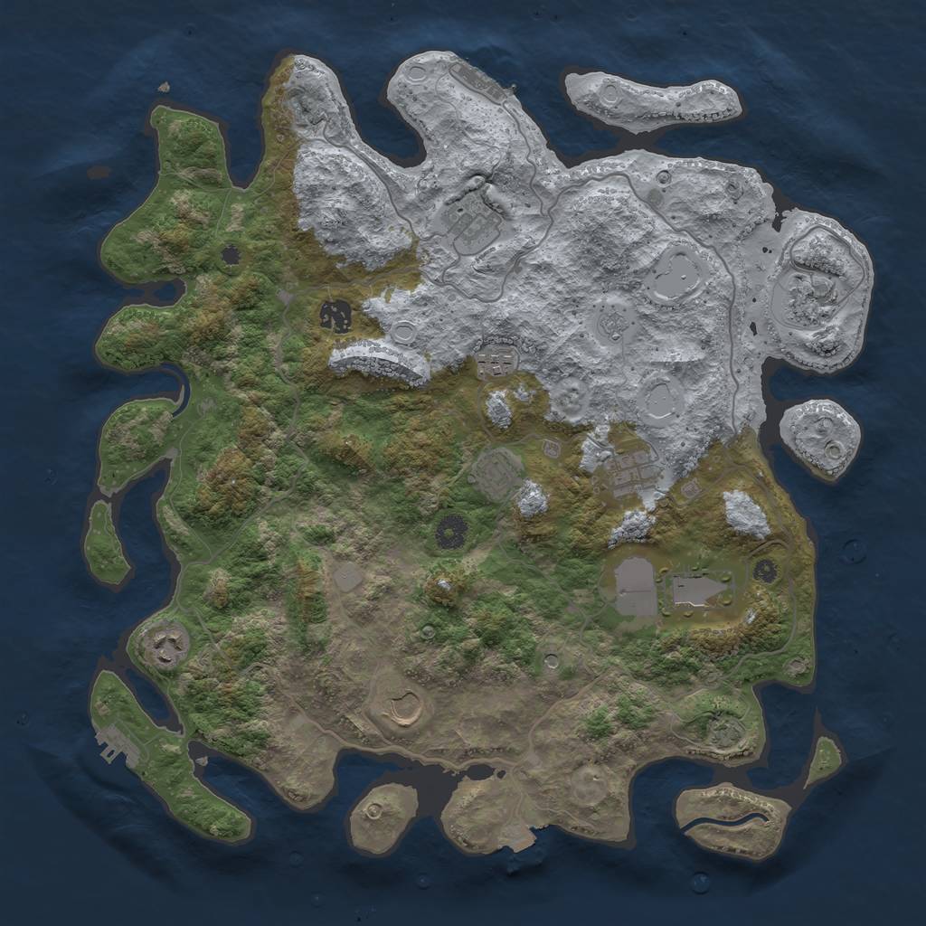 Rust Map: Procedural Map, Size: 4096, Seed: 24732, 17 Monuments