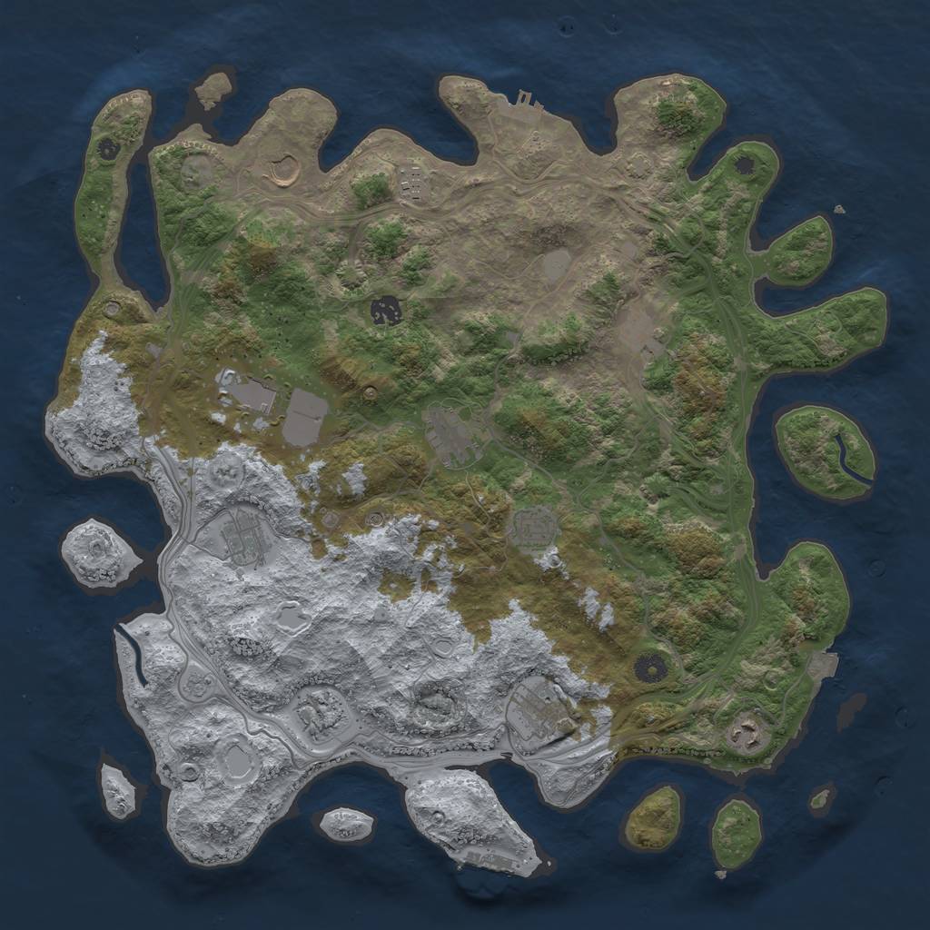 Rust Map: Procedural Map, Size: 4400, Seed: 11138974, 19 Monuments