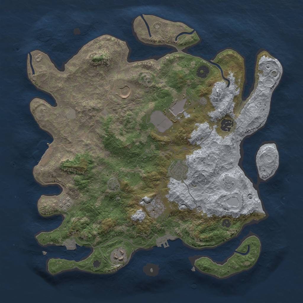 Rust Map: Procedural Map, Size: 3600, Seed: 26464747, 15 Monuments