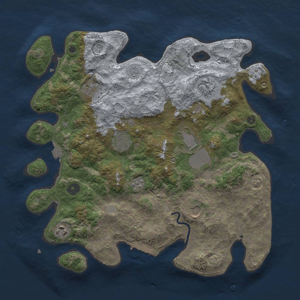 Rust Map: Procedural Map, Size: 3700, Seed: 23643273, 14 Monuments