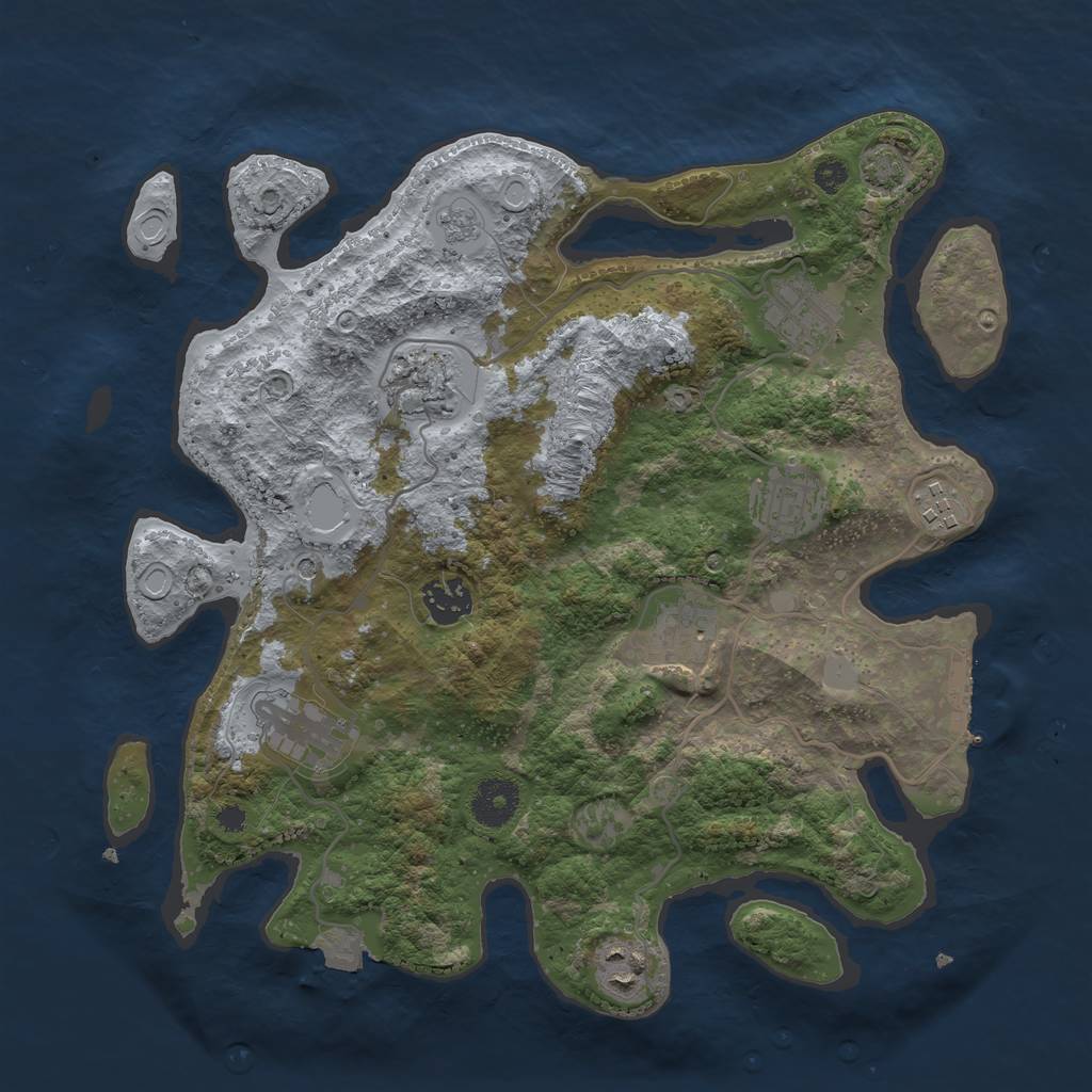 Rust Map: Procedural Map, Size: 3400, Seed: 52990485, 15 Monuments