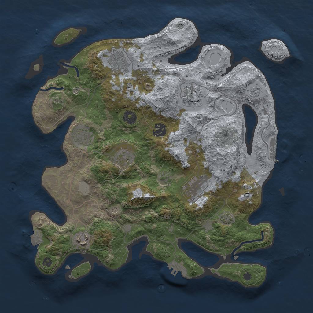 Rust Map: Procedural Map, Size: 3400, Seed: 23092582, 15 Monuments