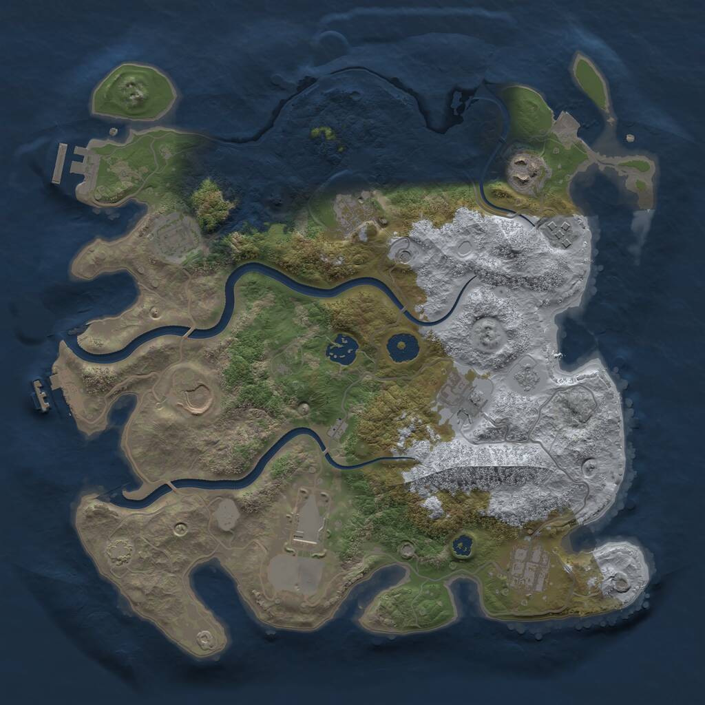 Rust Map: Procedural Map, Size: 3500, Seed: 198697541, 15 Monuments