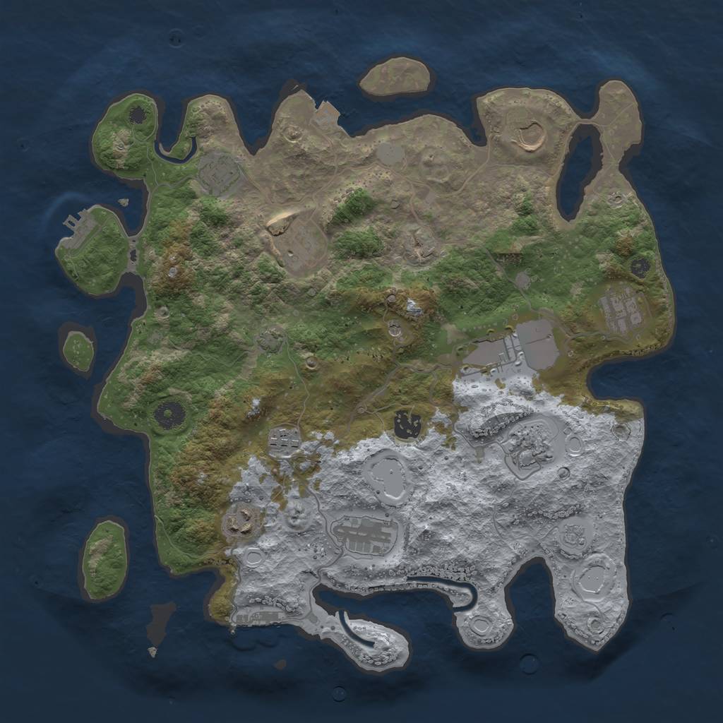Rust Map: Procedural Map, Size: 3750, Seed: 67267810, 18 Monuments