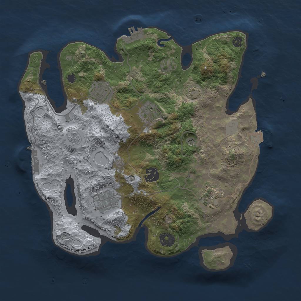 Rust Map: Procedural Map, Size: 3000, Seed: 13655, 13 Monuments