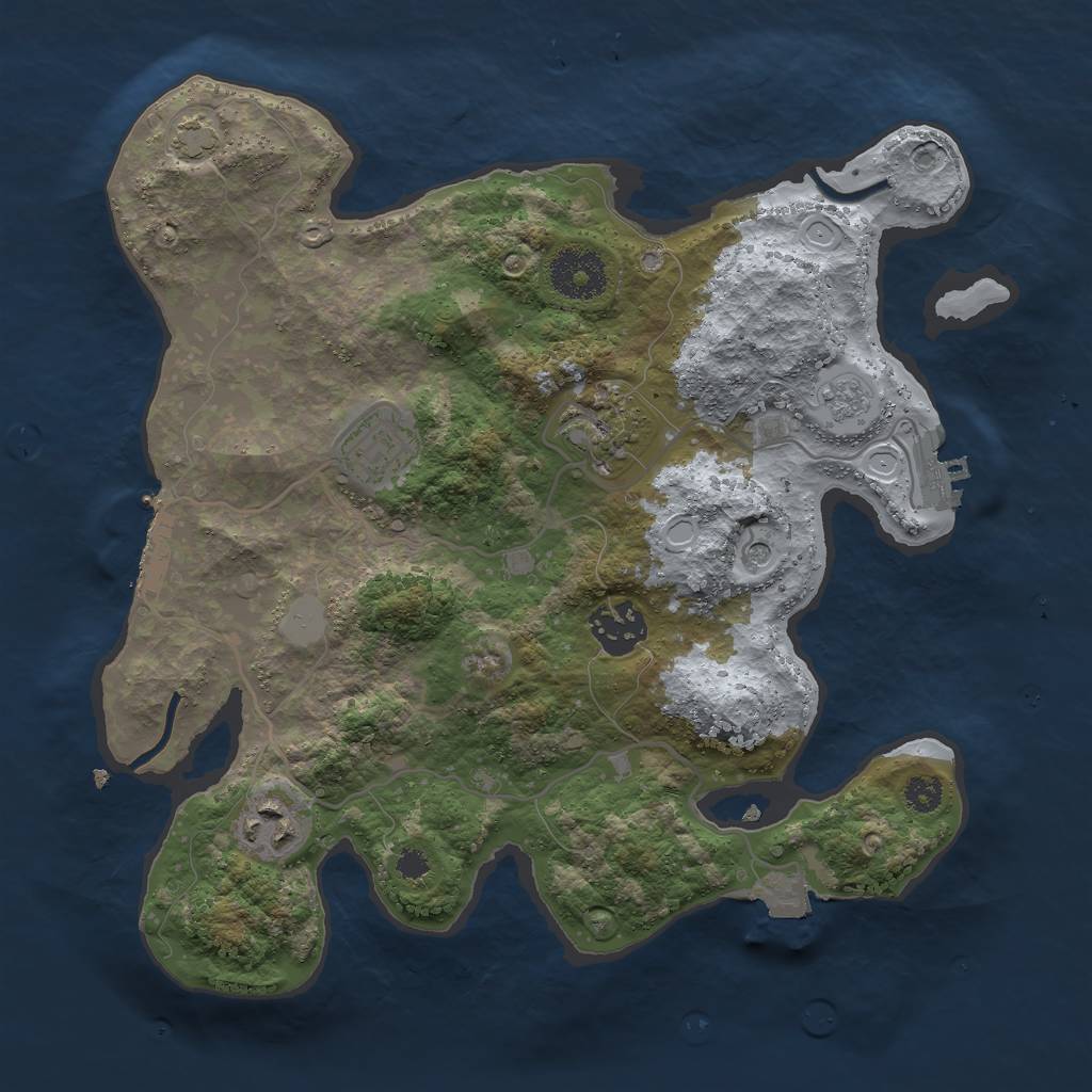 Rust Map: Procedural Map, Size: 3000, Seed: 1591264486, 12 Monuments