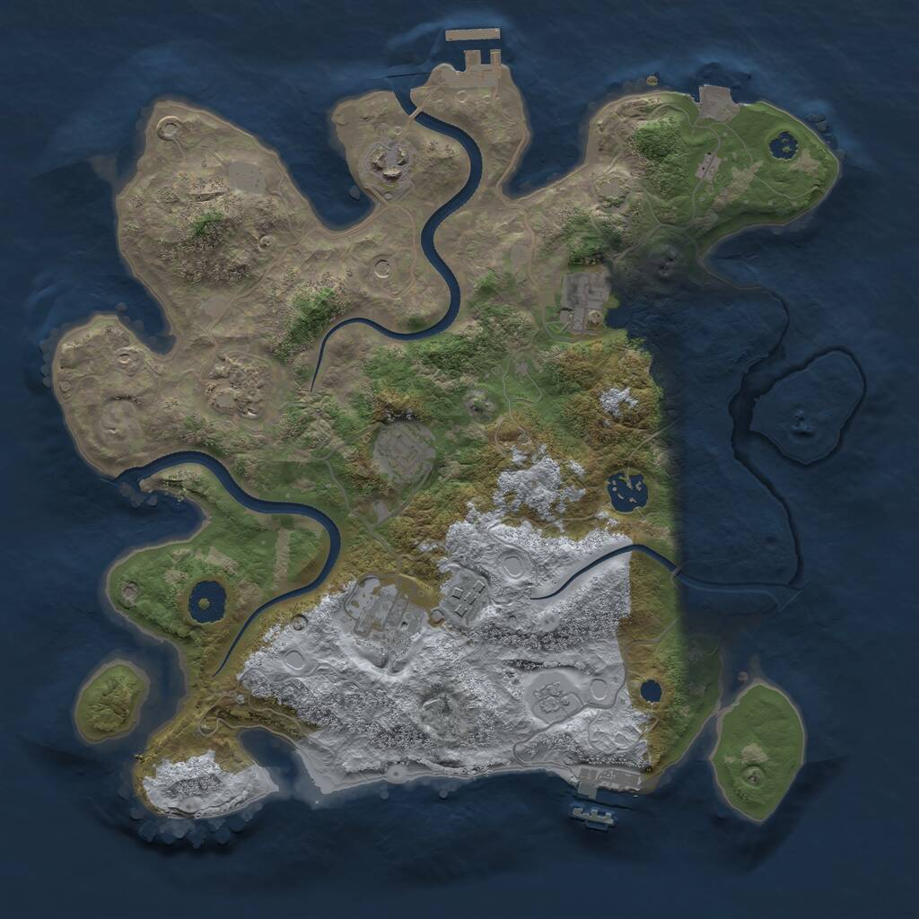 Rust Map: Procedural Map, Size: 3400, Seed: 34328646, 13 Monuments