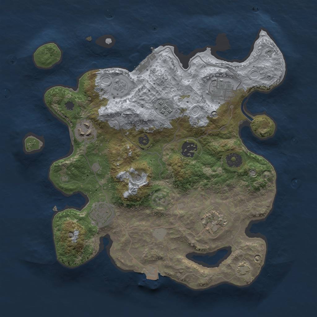 Rust Map: Procedural Map, Size: 3000, Seed: 1926168501, 13 Monuments