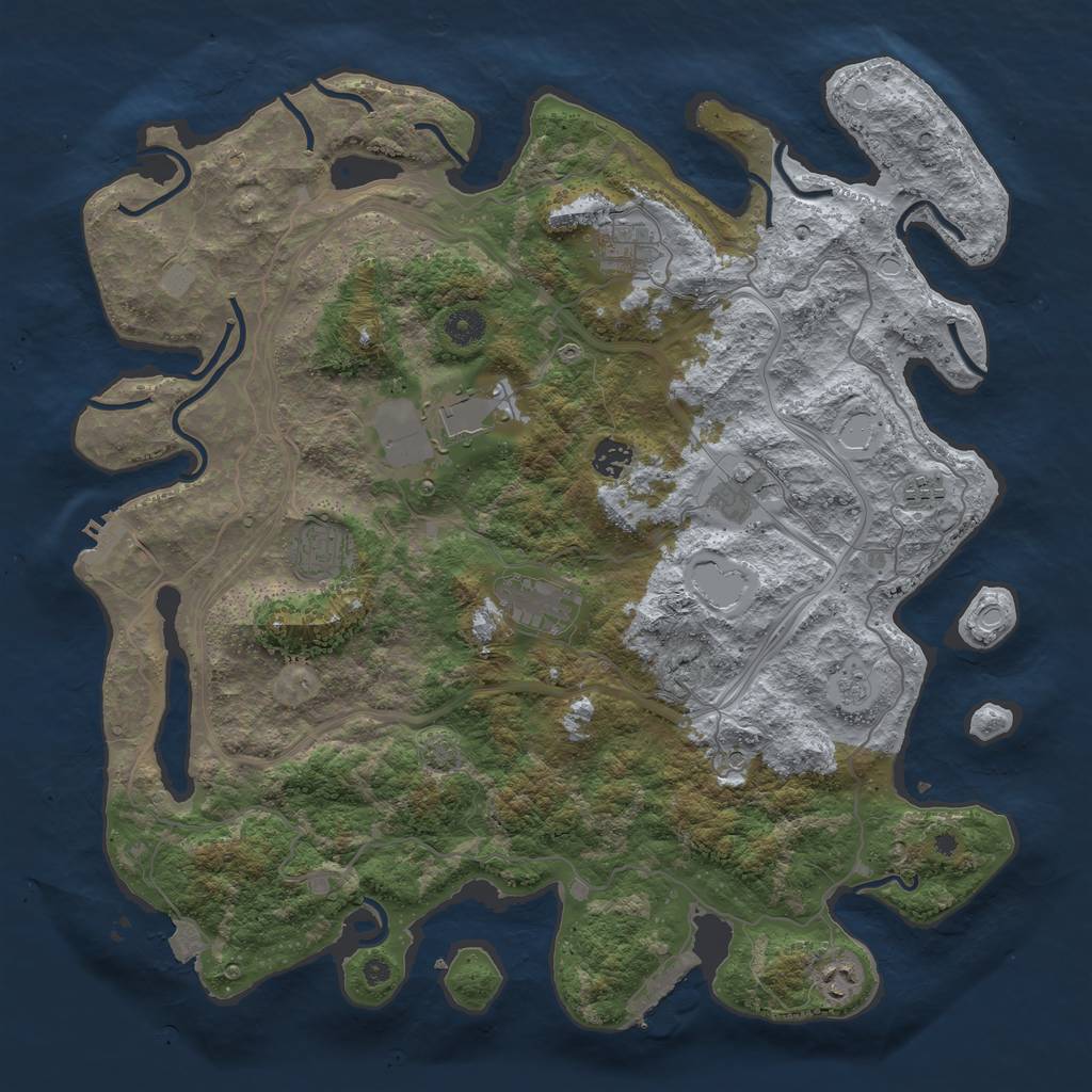 Rust Map: Procedural Map, Size: 4250, Seed: 21092023, 16 Monuments