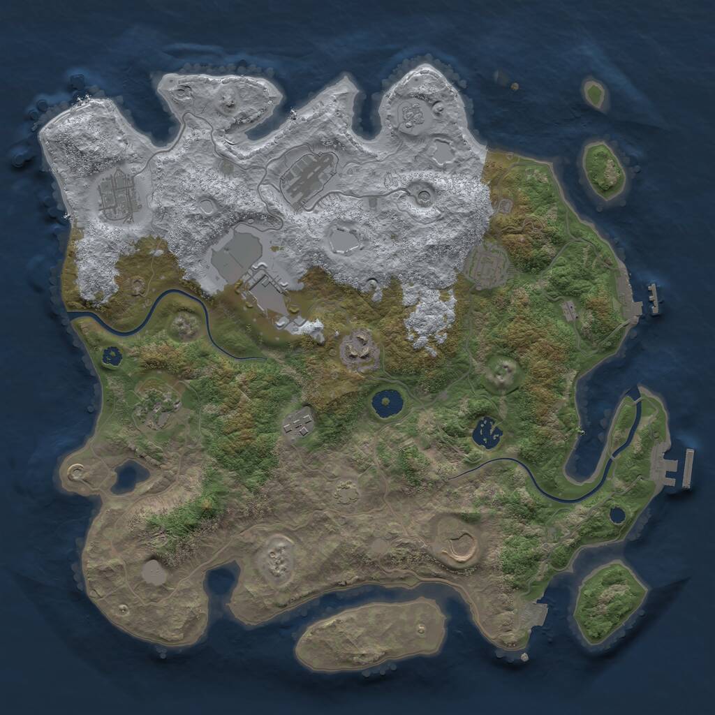 Rust Map: Procedural Map, Size: 3700, Seed: 124909771, 15 Monuments