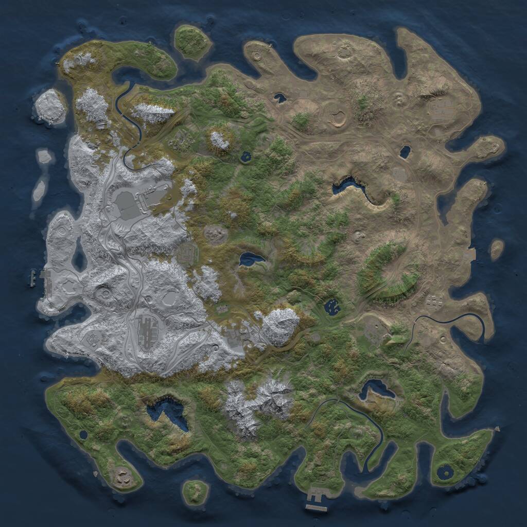 Rust Map: Procedural Map, Size: 5000, Seed: 2013106131, 17 Monuments