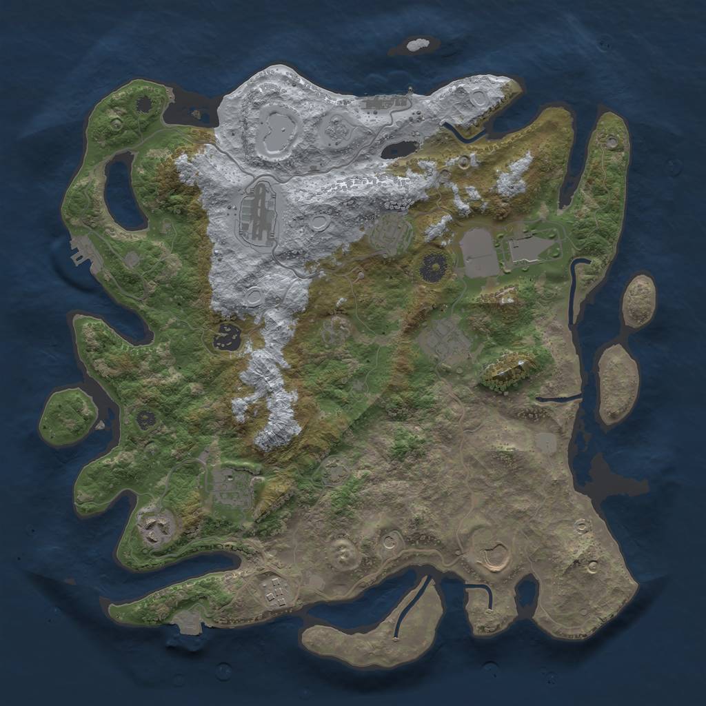 Rust Map: Procedural Map, Size: 3750, Seed: 13049725, 17 Monuments