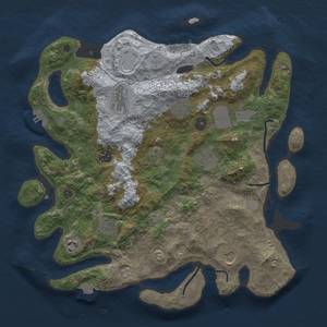 Thumbnail Rust Map: Procedural Map, Size: 3750, Seed: 13049725, 17 Monuments