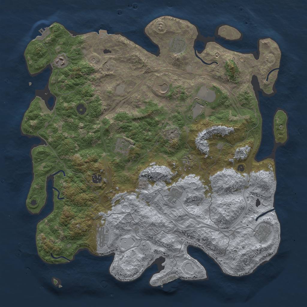 Rust Map: Procedural Map, Size: 4500, Seed: 467000990, 19 Monuments