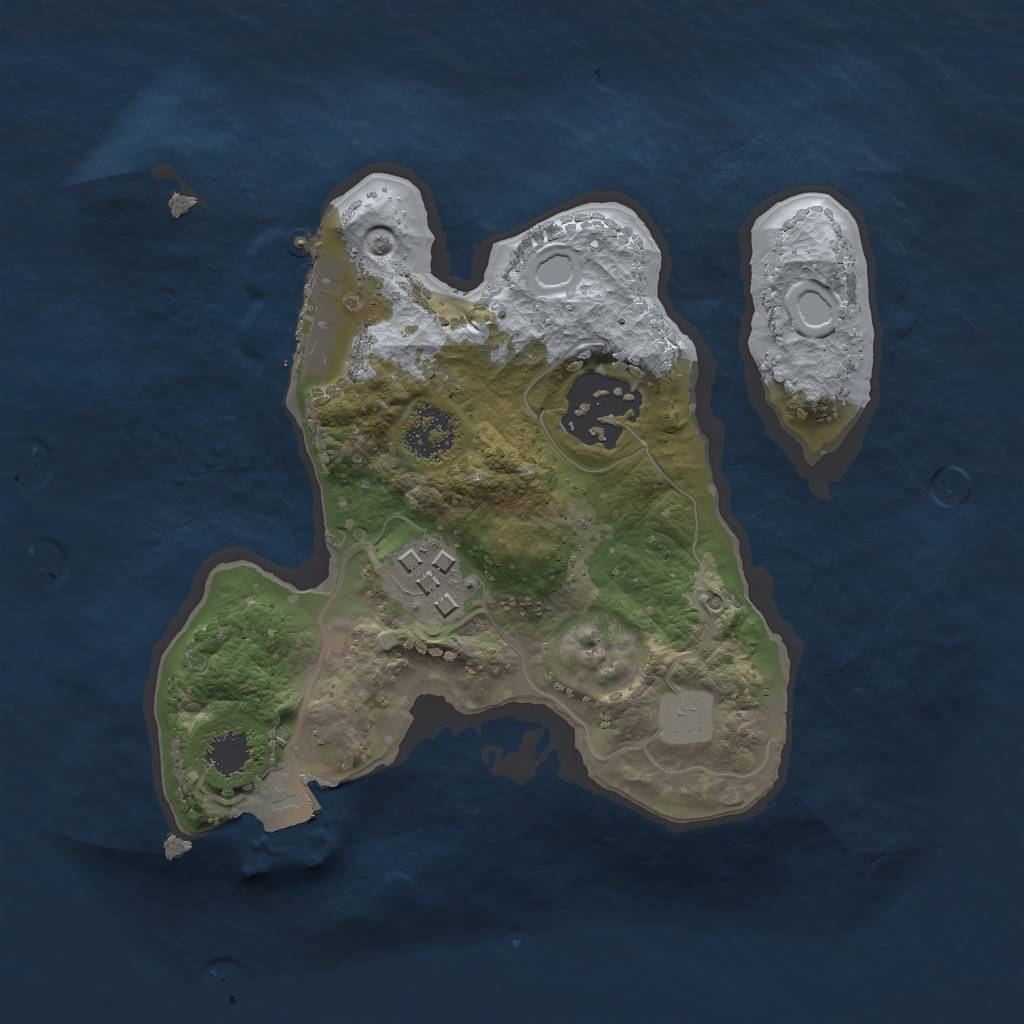 Rust Map: Procedural Map, Size: 2000, Seed: 30767, 6 Monuments