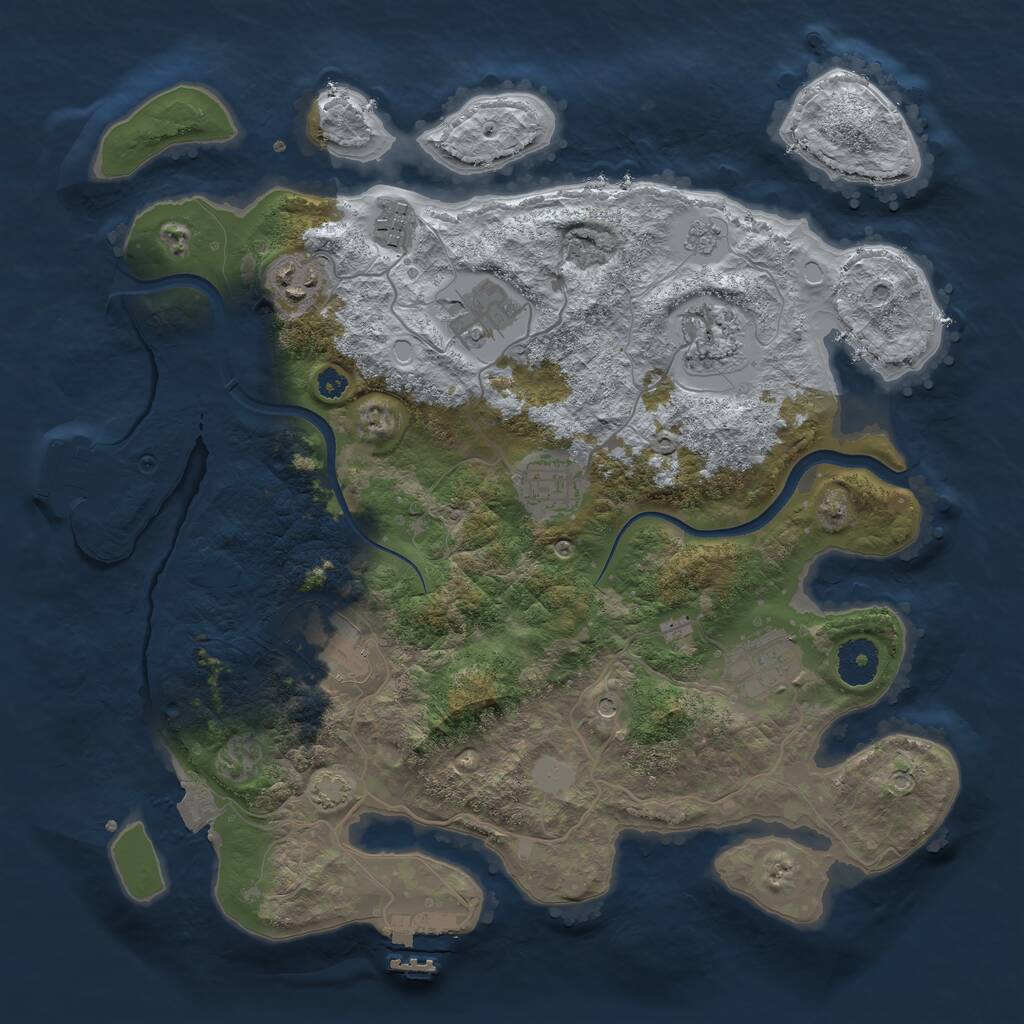 Rust Map: Procedural Map, Size: 3450, Seed: 50336939, 13 Monuments