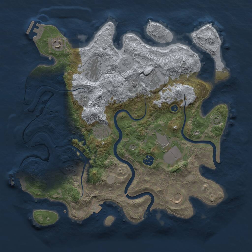 Rust Map: Procedural Map, Size: 3600, Seed: 98367224, 14 Monuments