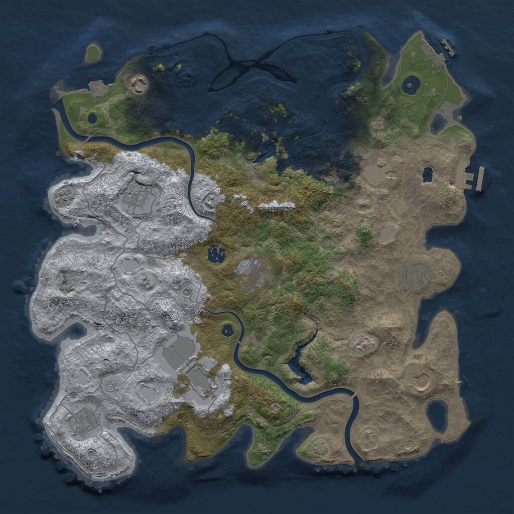 Rust Map: Procedural Map, Size: 4200, Seed: 474776942, 16 Monuments