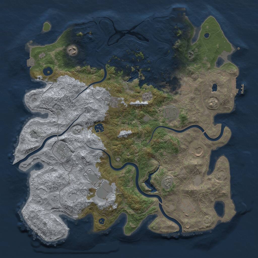 Rust Map: Procedural Map, Size: 4200, Seed: 474776942, 16 Monuments