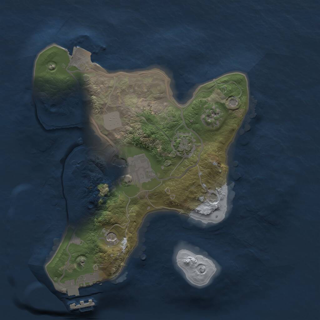 Rust Map: Procedural Map, Size: 2000, Seed: 45223, 5 Monuments