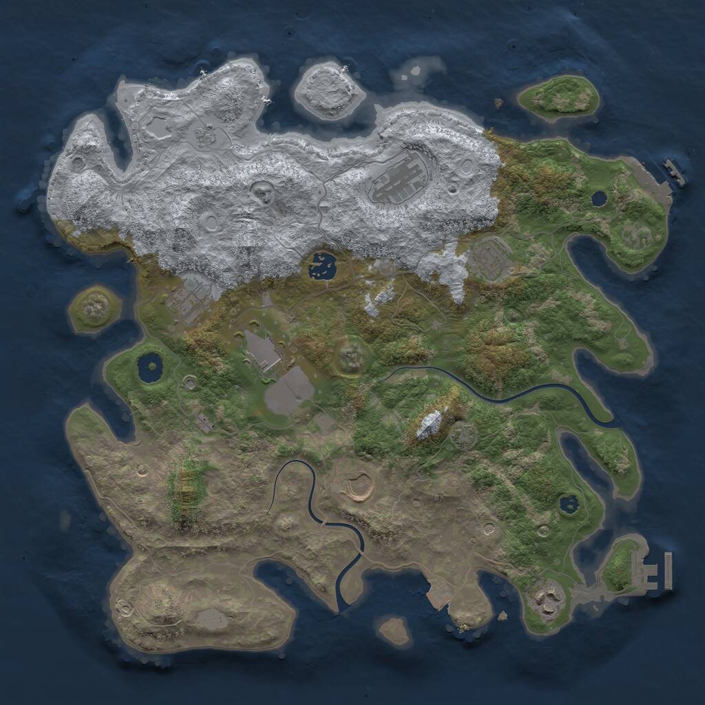 Rust Map: Procedural Map, Size: 3750, Seed: 88772000, 13 Monuments