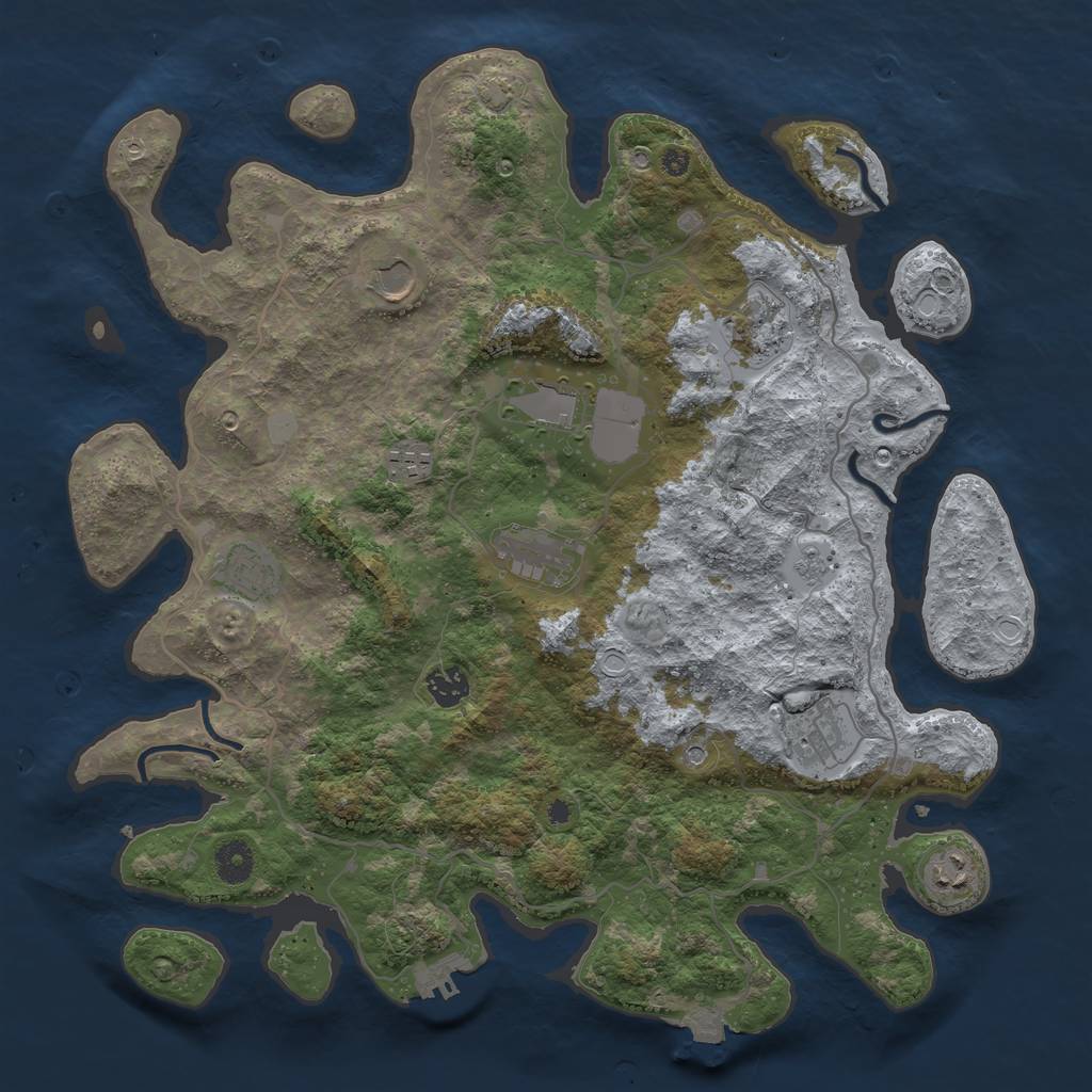 Rust Map: Procedural Map, Size: 4000, Seed: 1661942396, 16 Monuments