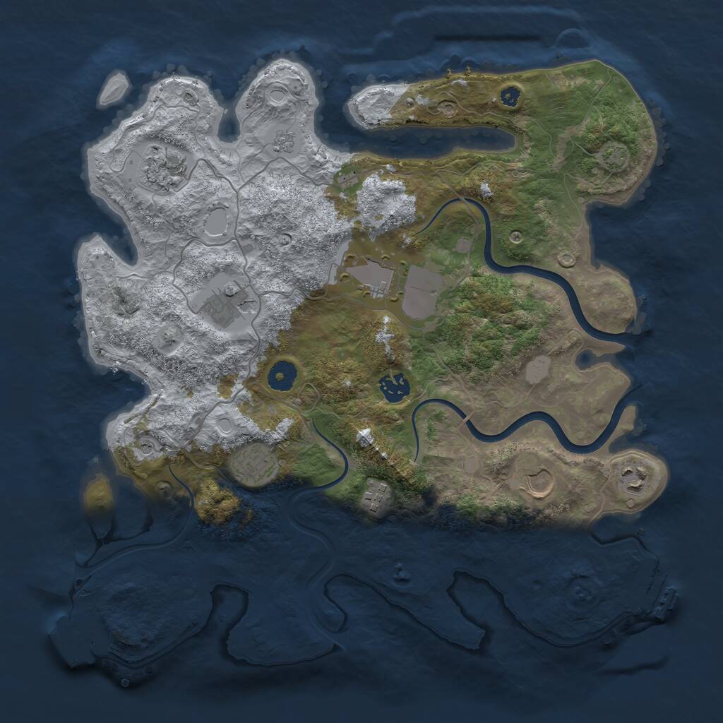 Rust Map: Procedural Map, Size: 3700, Seed: 34849556, 14 Monuments