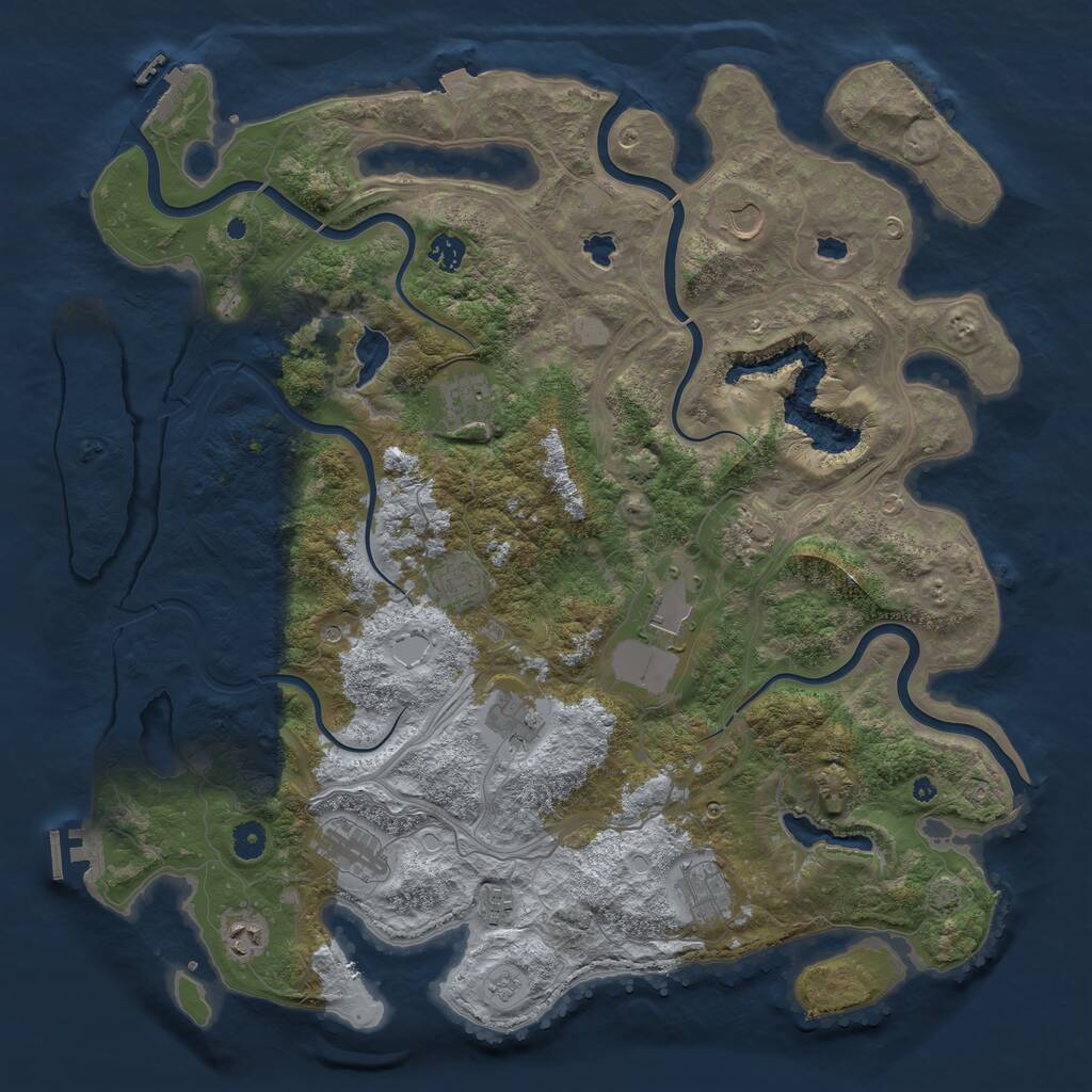 Rust Map: Procedural Map, Size: 4500, Seed: 2123813181, 17 Monuments