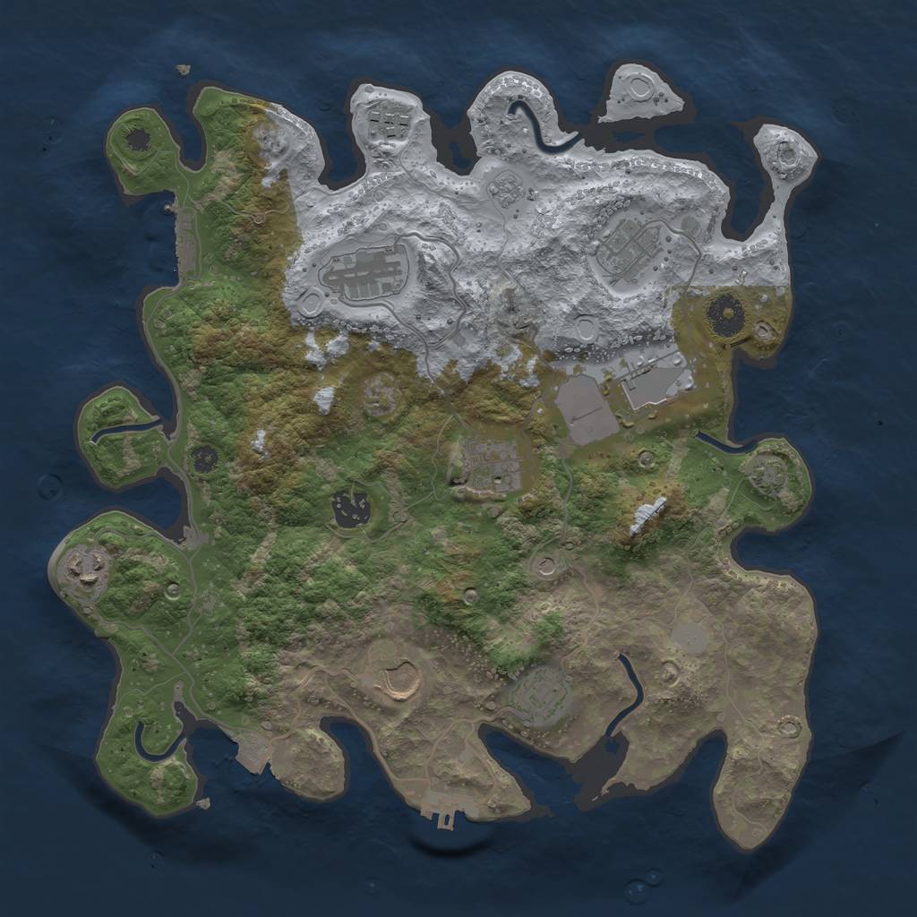 Rust Map: Procedural Map, Size: 3500, Seed: 1505336713, 17 Monuments