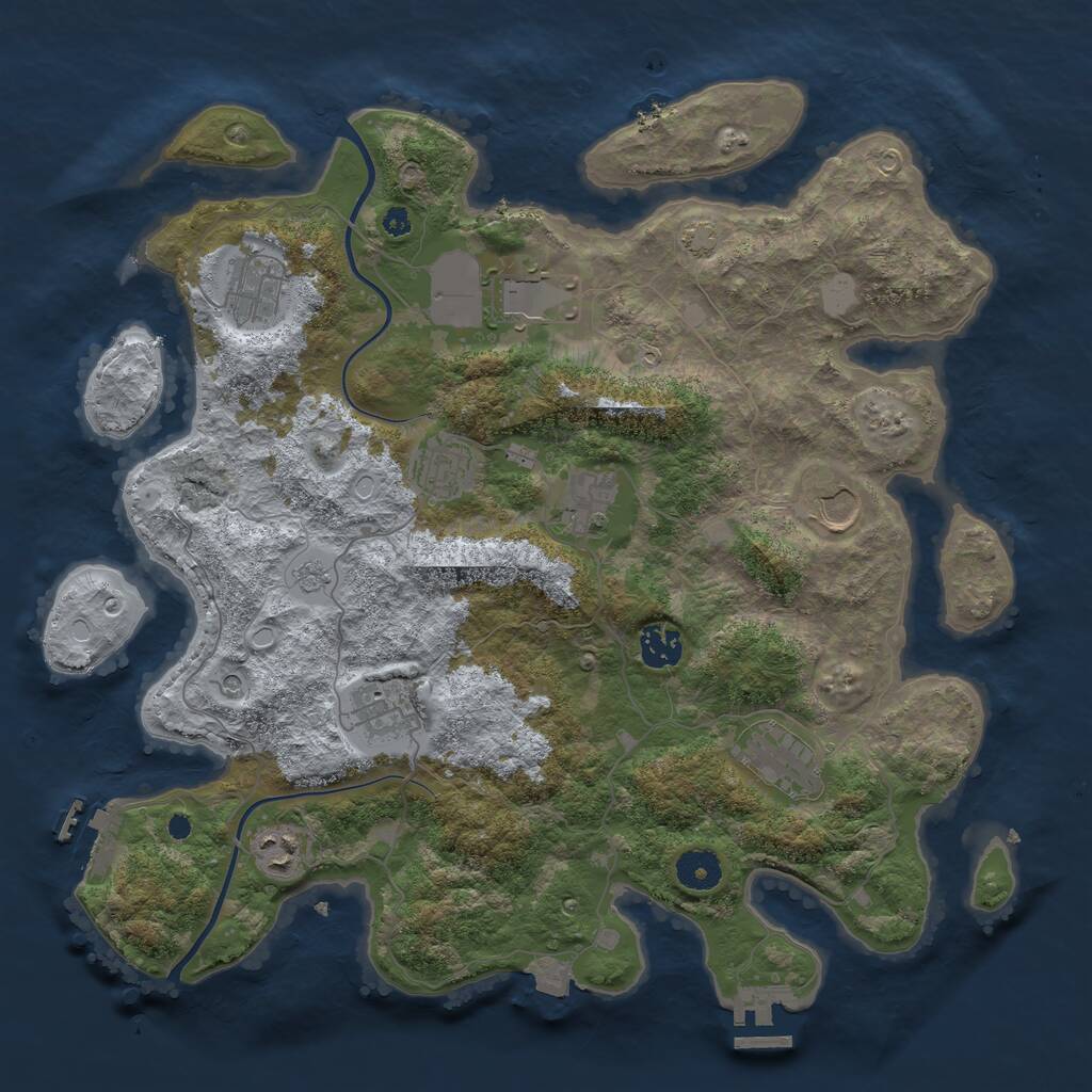 Rust Map: Procedural Map, Size: 3800, Seed: 90122315, 15 Monuments