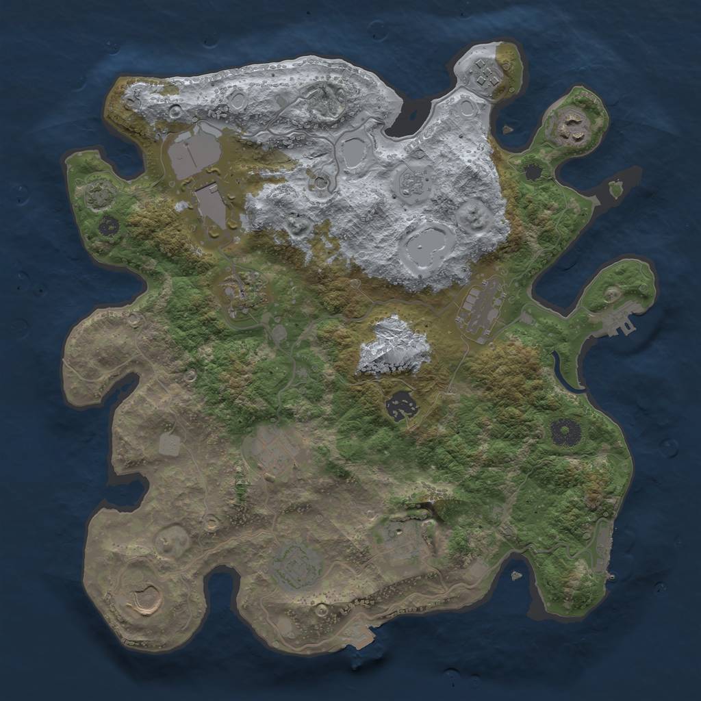 Rust Map: Procedural Map, Size: 3500, Seed: 20514311, 18 Monuments