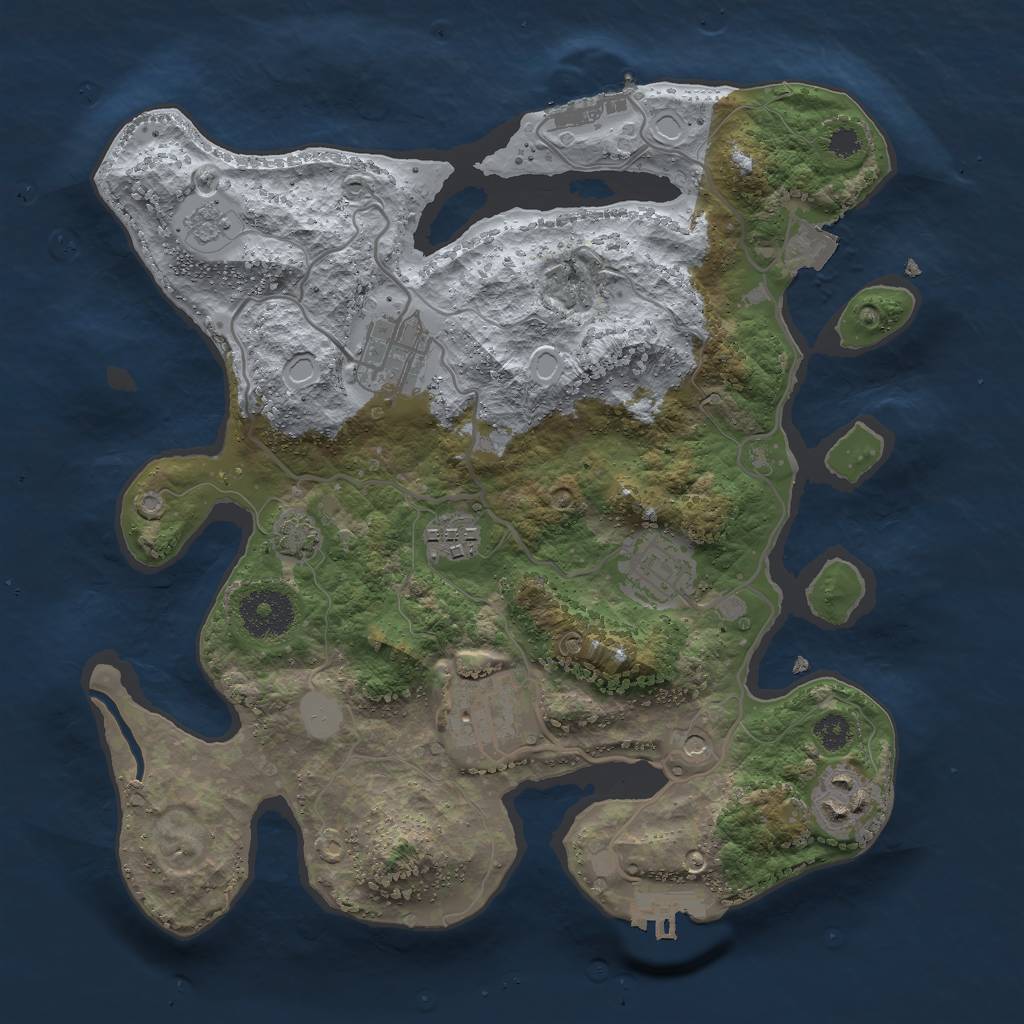 Rust Map: Procedural Map, Size: 3000, Seed: 6279, 13 Monuments