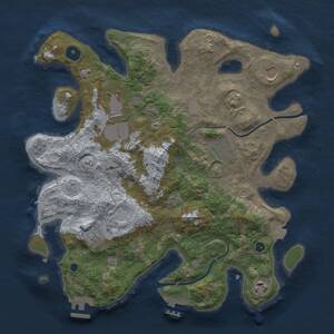 Thumbnail Rust Map: Procedural Map, Size: 3500, Seed: 1619106658, 12 Monuments