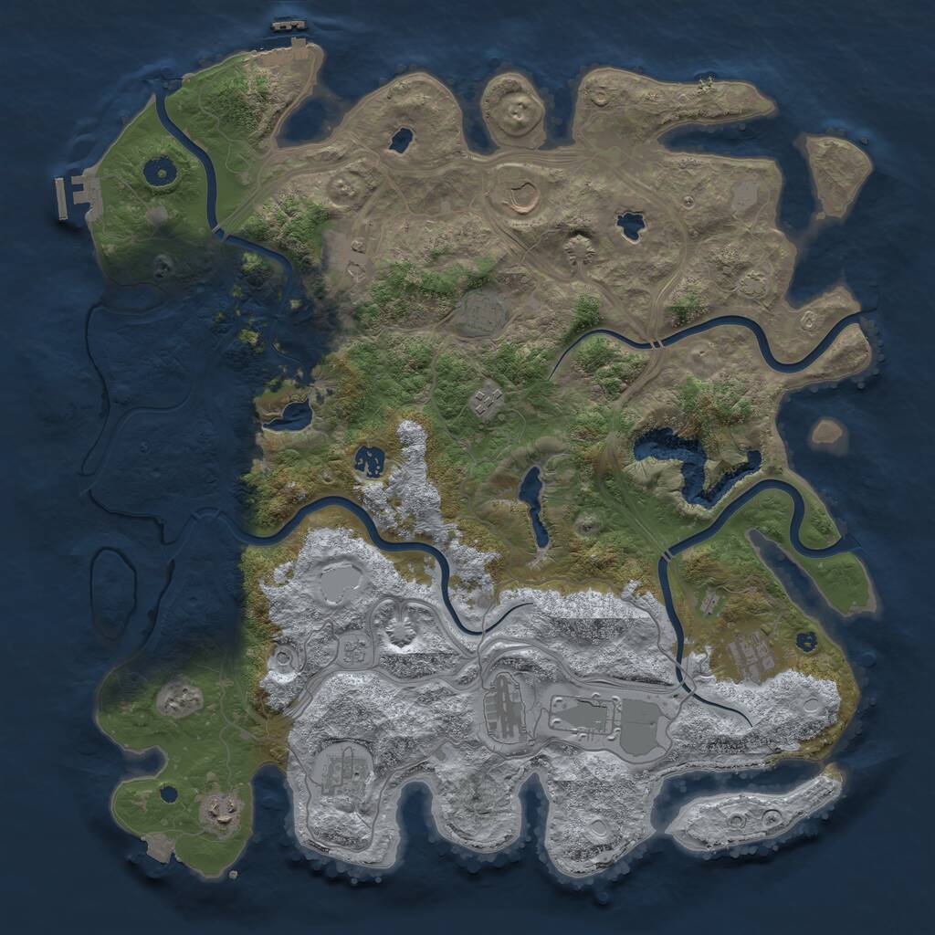 Rust Map: Procedural Map, Size: 4500, Seed: 612173974, 16 Monuments